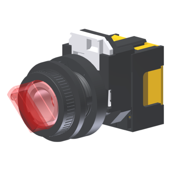 C3XH2RADLR6A – Seletor Luminoso Vermelho 2 Posições c/ LED 220Vca Moldura Redonda p/ Furo…