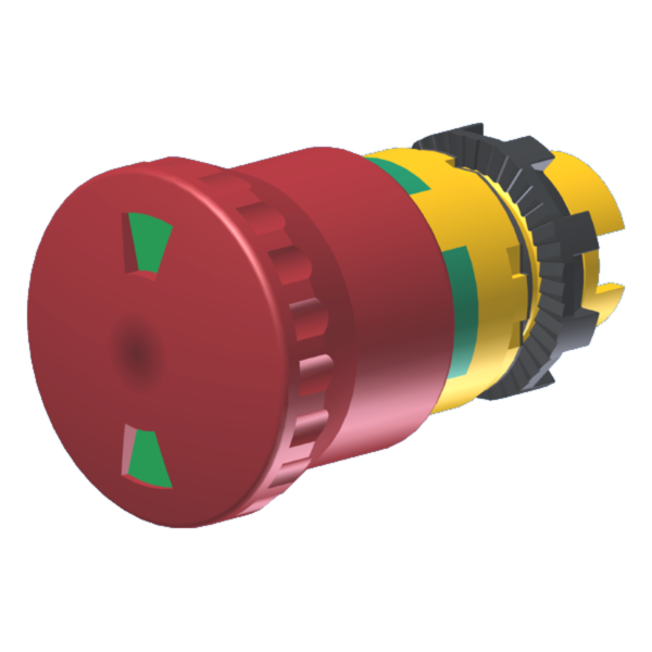 E21PEPF4731 – Pulsador de Emergencia Empujar/Tirar Ø40mm Rojo con Indicador Mecánico y…