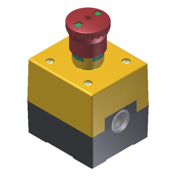 C5QE1A006 – Botoeira Tampa Amarela Montada c/ 1 Unidade de Comando C9EW02